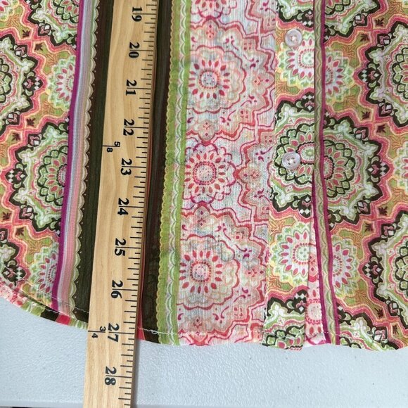 Kut from the Kloth Shirt button up floral Size XS Sheer Long Sleeve - Picture 10 of 13